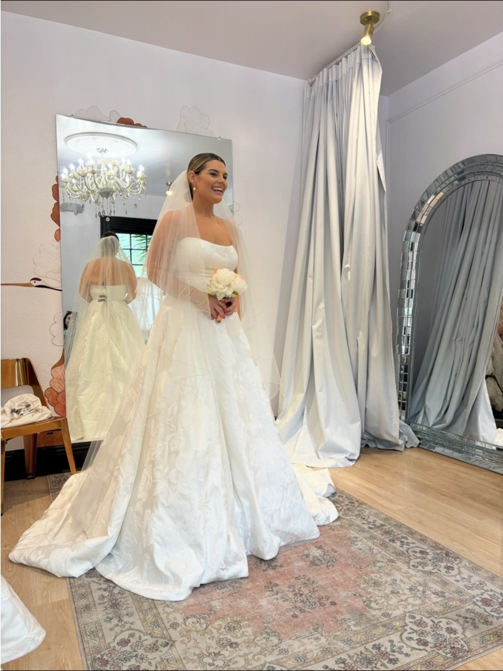 Elegant Strapless White Align Bridal Dress - Justin Alexander